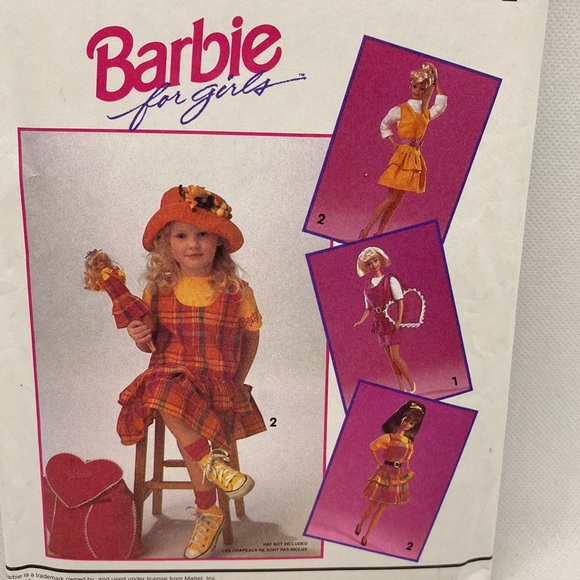 Simplicity 8566 Barbie Doll & Girls Clothing Sewing Pattern Uncut Sizes 2-4 - Picture 2 of 14